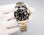 JH Factory Top Grade Replica Rolex Submariner Watch Black Face Black Gold Ceramic Bezel Men 41mm